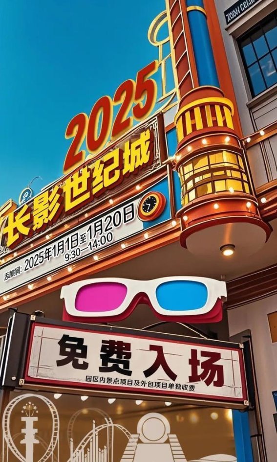 长影世纪城推出冬季免票政策，开启2025年新年优惠活动