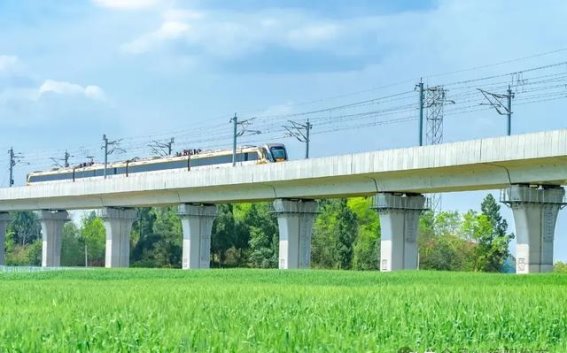 简阳雷家镇：麦田与铁轨交织的春日画卷