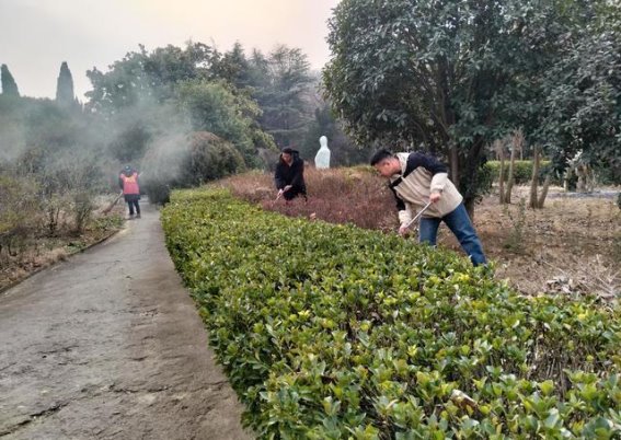 茅仙洞风景区开展春节前安全生产专项行动，清理杂草落叶消除火灾隐患