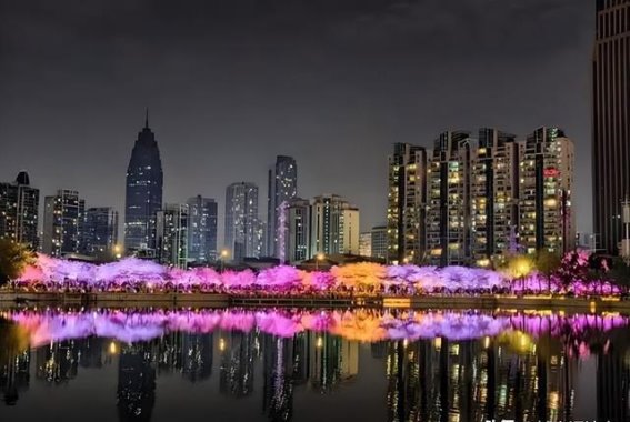 武汉江汉区樱花大道与万松园美食街，双重魅力勾画城市新风貌